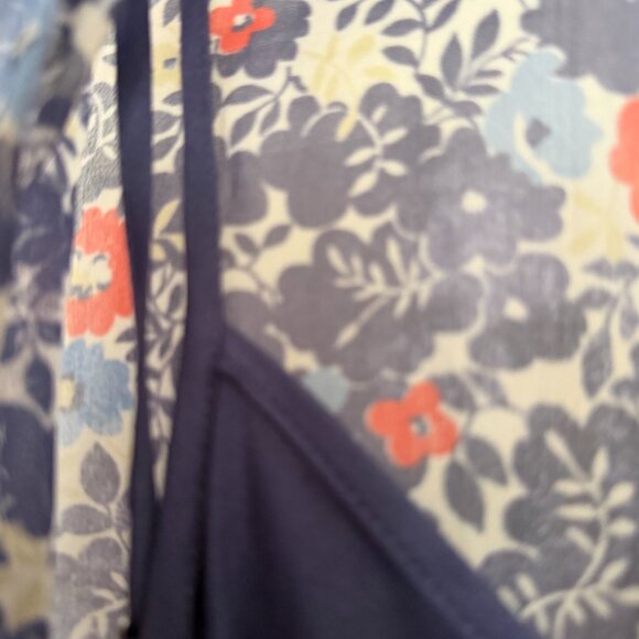 Polo Ralph Lauren Blue Floral Maxi Dress XL Boho-Chic Tie Neck Smocked Waist - Picture 10 of 13